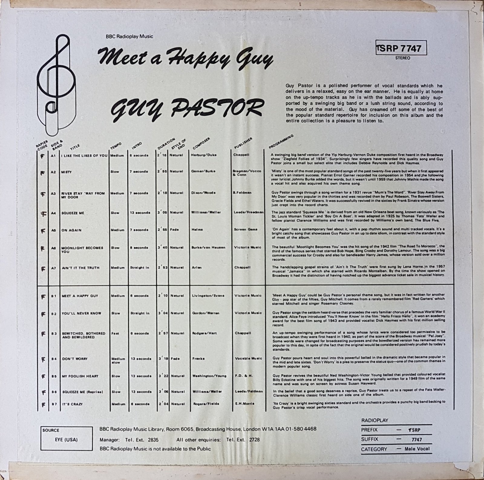 Back cover of SRP 7747